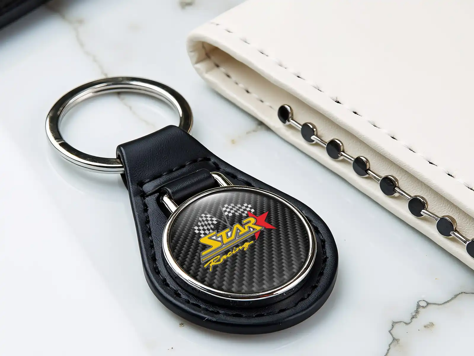 Key Chain Leather Minimalist Edition Glossy Edge